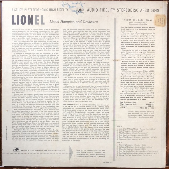 Lionel Hampton Vinyl Lp - Picture 3 of 7